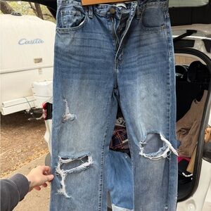 Women’s Distressed Blue Jeans
